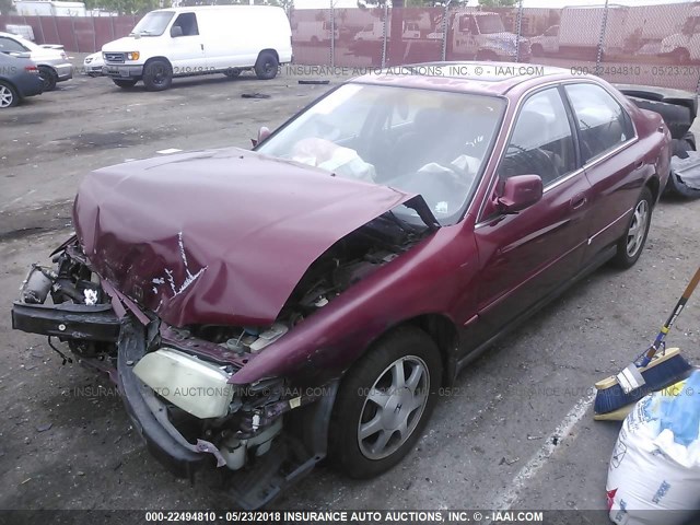 1HGCD5654RA038616 - 1994 HONDA ACCORD EX/EX-R BURGUNDY photo 2