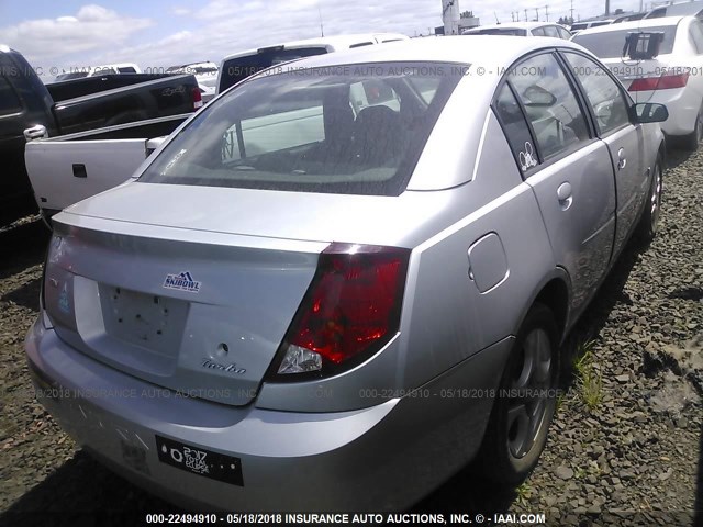 1G8AL52FX4Z124959 - 2004 SATURN ION LEVEL 3 SILVER photo 4