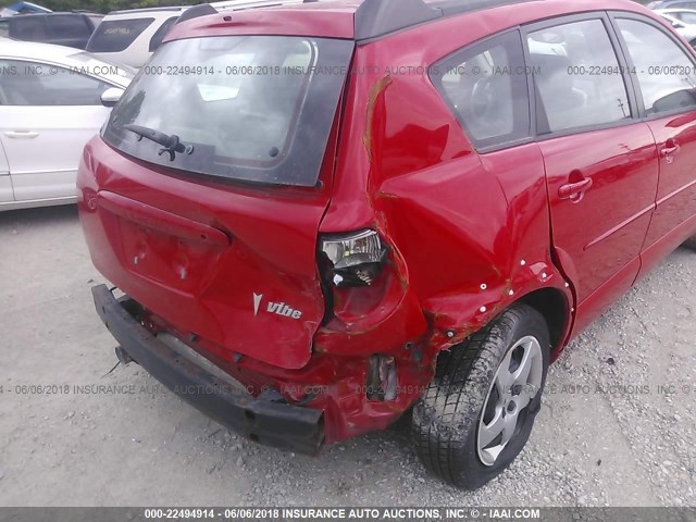 5Y2SL63885Z431919 - 2005 PONTIAC VIBE RED photo 6