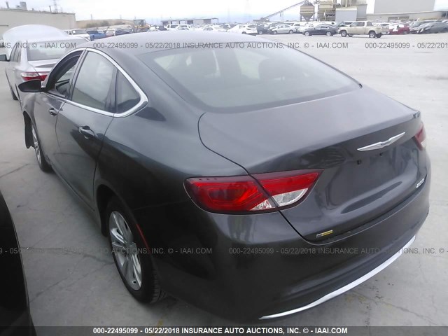 1C3CCCAB0GN158748 - 2016 CHRYSLER 200 LIMITED GRAY photo 3