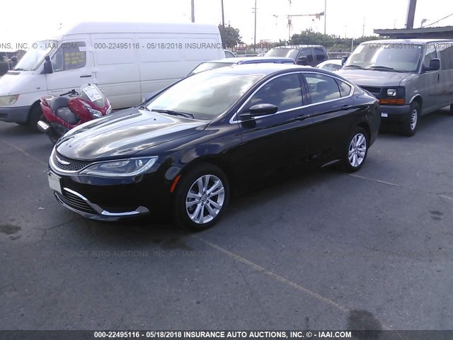 1C3CCCAB3GN139112 - 2016 CHRYSLER 200 LIMITED BLACK photo 2