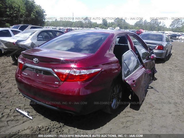 4T1BF1FK0GU595047 - 2016 TOYOTA CAMRY LE/XLE/SE/XSE RED photo 4