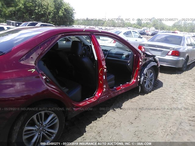 4T1BF1FK0GU595047 - 2016 TOYOTA CAMRY LE/XLE/SE/XSE 红色 照片 6