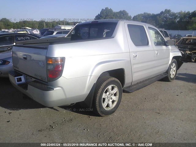 2HJYK16466H574521 - 2006 HONDA RIDGELINE RTS SILVER photo 4