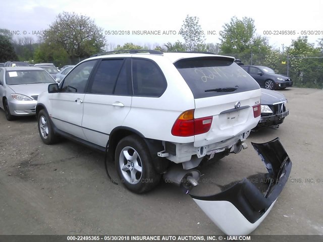 5UXFA53532LP52643 - 2002 BMW X5 3.0I WHITE photo 3