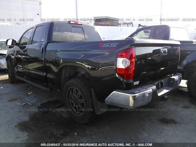 5TFRM5F13EX075511 - 2014 TOYOTA TUNDRA DOUBLE CAB SR/SR5 BLACK photo 3