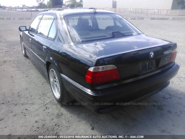 WBAGJ03451DD74205 - 2001 BMW 750 IL BLACK photo 3