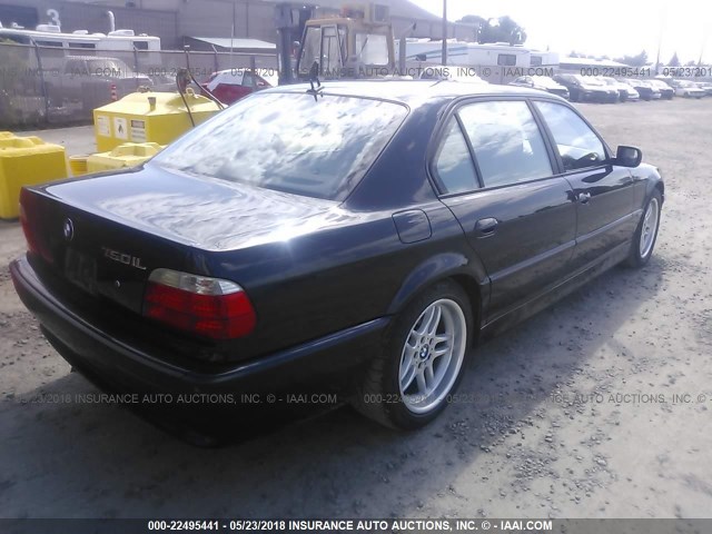 WBAGJ03451DD74205 - 2001 BMW 750 IL BLACK photo 4