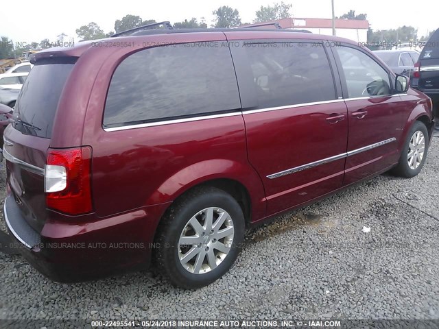 2C4RC1BG4DR695416 - 2013 CHRYSLER TOWN & COUNTRY TOURING RED photo 4
