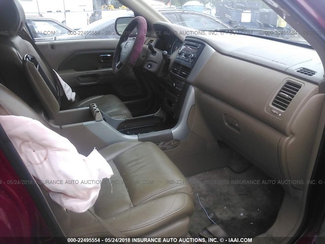 2HKYF18656H507875 - 2006 HONDA PILOT EX RED photo 5