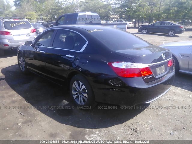 1HGCR2F39EA192862 - 2014 HONDA ACCORD LX BLACK photo 3