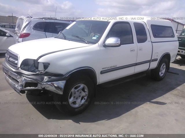 5TBRN34161S145421 - 2001 TOYOTA TUNDRA ACCESS CAB SR5 WHITE photo 2