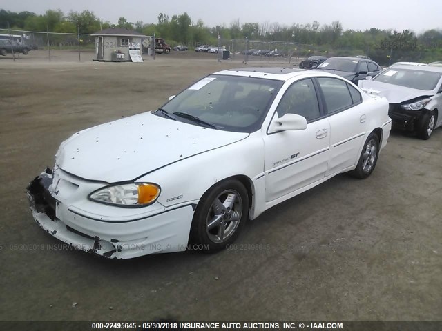 1G2NW52E21C109705 - 2001 PONTIAC GRAND AM GT WHITE photo 2