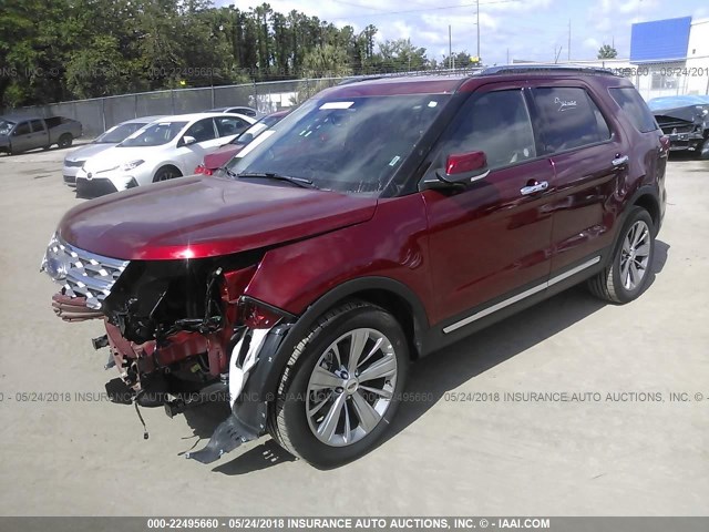 1FM5K7F85JGA27494 - 2018 FORD EXPLORER LIMITED 红色 照片 2
