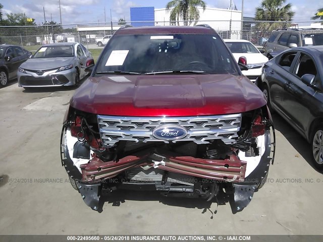 1FM5K7F85JGA27494 - 2018 FORD EXPLORER LIMITED 红色 照片 6