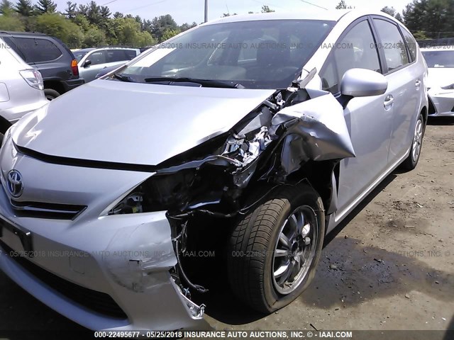 JTDZN3EU4E3324760 - 2014 TOYOTA PRIUS V GRAY photo 6