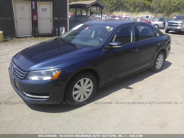 1VWAP7A33DC008449 - 2013 VOLKSWAGEN PASSAT S BLUE photo 2