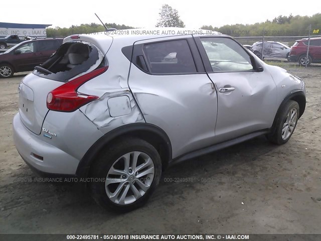 JN8AF5MV5ET360770 - 2014 NISSAN JUKE S/SV/SL/NISMO SILVER photo 4