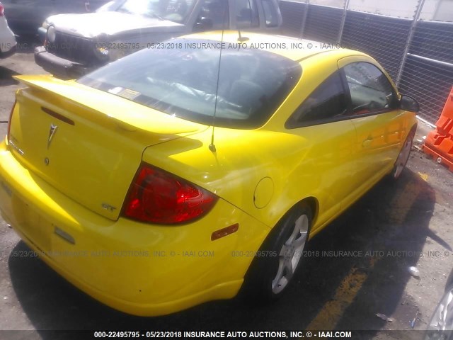 1G2AN18B287125445 - 2008 PONTIAC G5 GT YELLOW photo 4