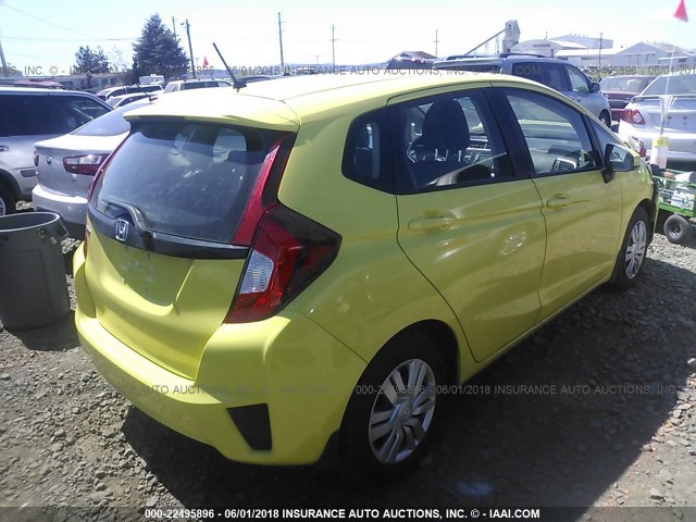 3HGGK5H50FM761348 - 2015 HONDA FIT LX YELLOW photo 4