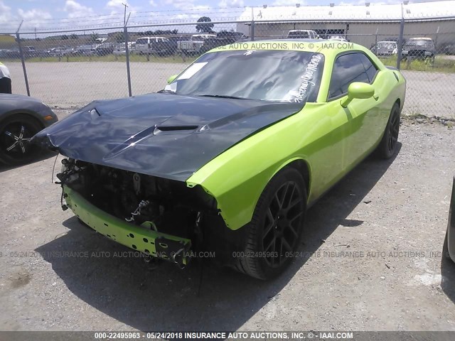 2C3CDZFJXFH718282 - 2015 DODGE CHALLENGER R/T SCAT PACK GREEN photo 2