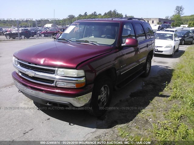 1GNEK13Z12J222941 - 2002 CHEVROLET TAHOE K1500 RED photo 2