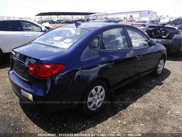 KMHDU46D69U649536 - 2009 HYUNDAI ELANTRA GLS/SE BLUE photo 4