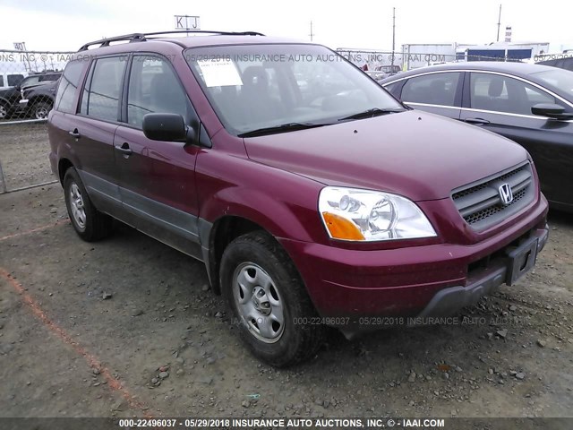 2HKYF18183H560067 - 2003 HONDA PILOT LX BURGUNDY photo 1