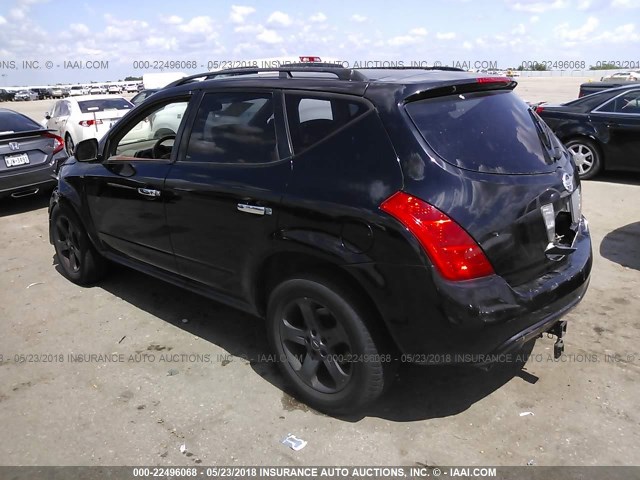 JN8AZ08W65W400348 - 2005 NISSAN MURANO SL/SE/S BLACK photo 3