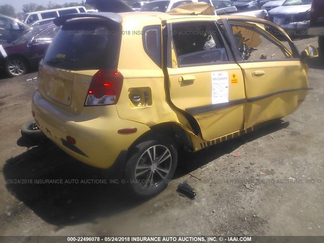 KL1TD66608B022068 - 2008 CHEVROLET AVEO LS YELLOW photo 4