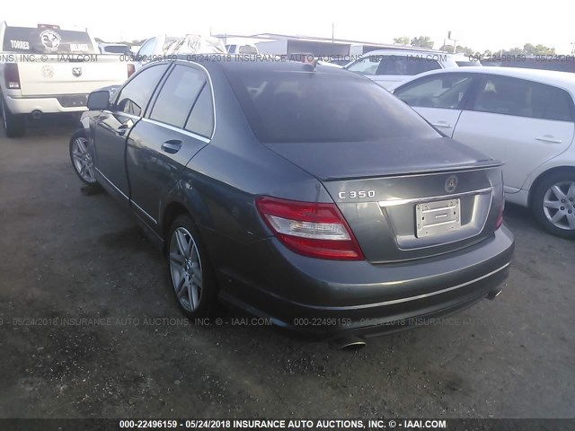 WDDGF56X79R063335 - 2009 MERCEDES-BENZ C 350 GRAY photo 3