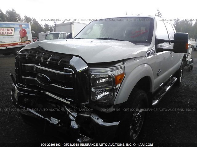 1FT8W3BT8GED33487 - 2016 FORD F350 4X4 CREWCAB SUPER DUTY WHITE photo 2