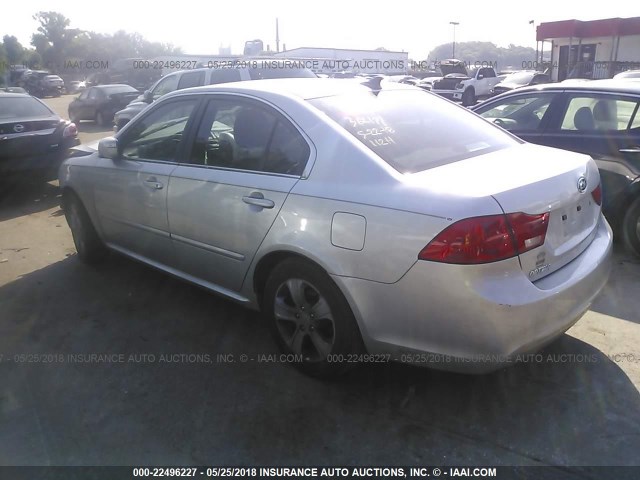 KNAGE228995348682 - 2009 KIA OPTIMA LX/EX SILVER photo 3