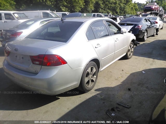 KNAGE228995348682 - 2009 KIA OPTIMA LX/EX SILVER photo 4