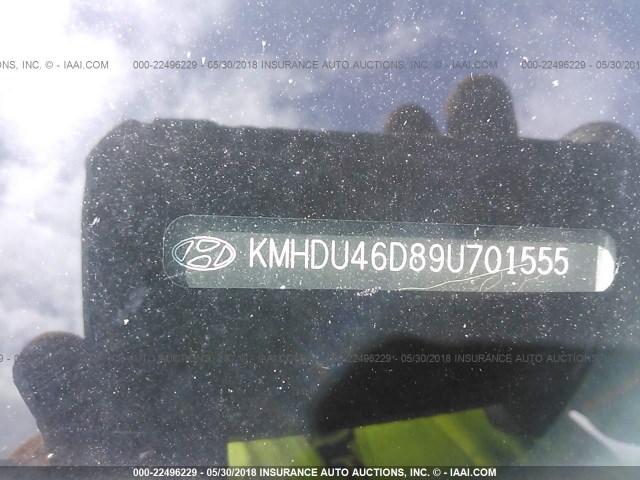 KMHDU46D89U701555 - 2009 HYUNDAI ELANTRA GLS/SE SILVER photo 9