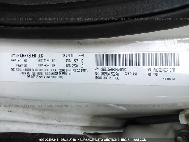 1B3LC56B69N508162 - 2009 DODGE AVENGER SXT/R/T WHITE photo 9