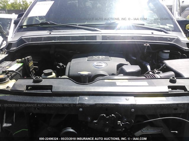 1N6AA07C08N358440 - 2008 NISSAN TITAN XE/SE/LE/PRO-4X SILVER photo 10