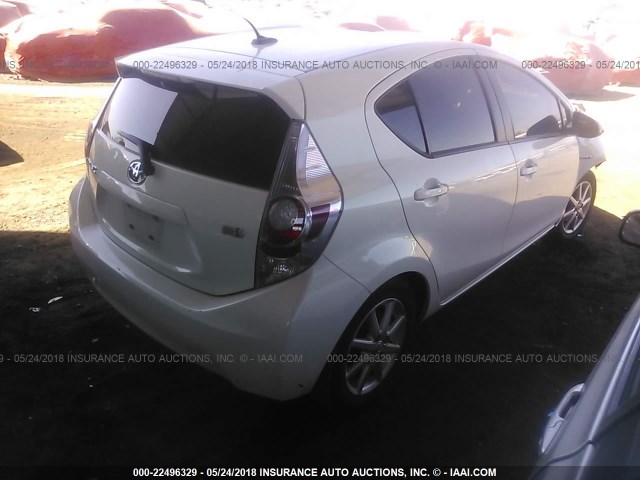 JTDKDTB34E1083407 - 2014 TOYOTA PRIUS C WHITE photo 4