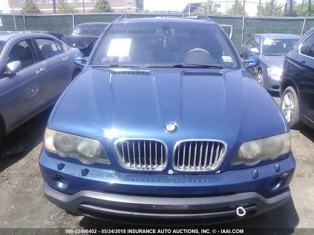 WBAFB335X1LH13324 - 2001 BMW X5 4.4I BLUE photo 6