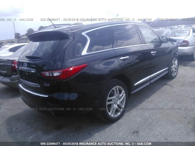 5N1AL0MN7DC351683 - 2013 INFINITI JX35 BLACK photo 4