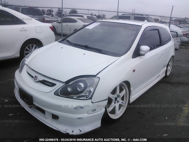 SHHEP335X2U307818 - 2002 HONDA CIVIC SI WHITE photo 2