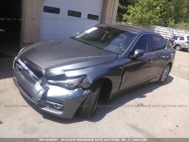 JN1BV7ARXFM392831 - 2015 INFINITI Q50 PREMIUM/SPORT GRAY photo 2