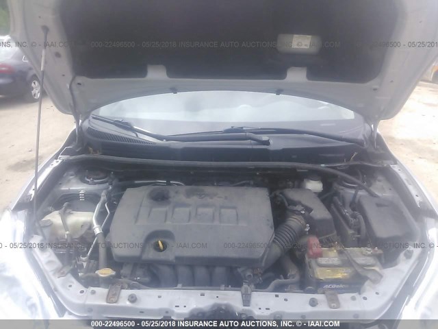 2T1KU4EE6BC542771 - 2011 TOYOTA COROLLA MATRIX  SILVER photo 10