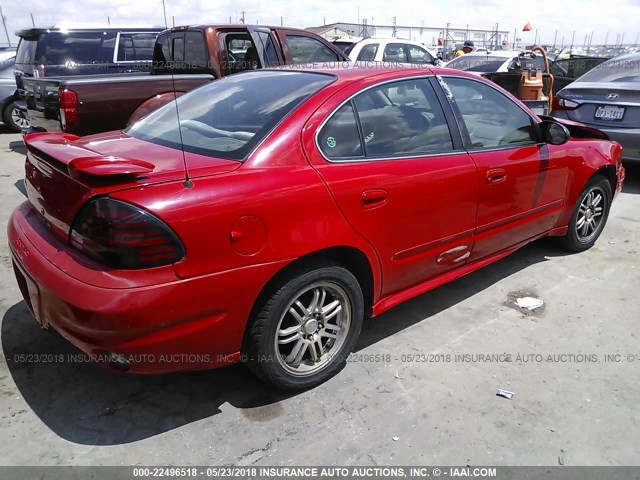 1G2NF52E13C186262 - 2003 PONTIAC GRAND AM SE1 RED photo 4
