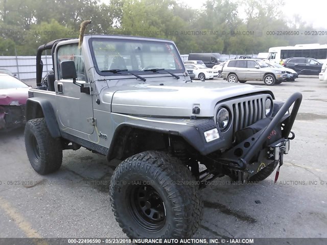 1J4FA49S61P323488 - 2001 JEEP WRANGLER / TJ SPORT GRAY photo 1