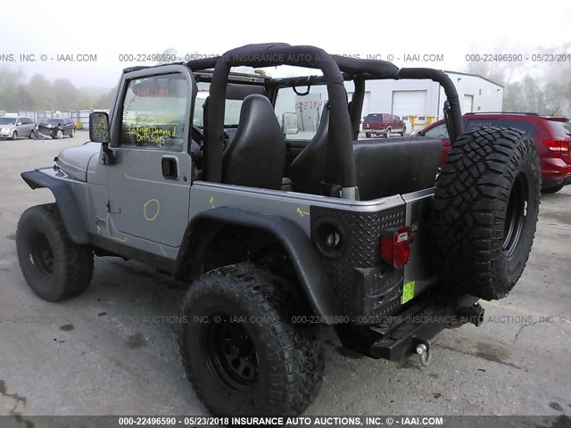 1J4FA49S61P323488 - 2001 JEEP WRANGLER / TJ SPORT GRAY photo 3