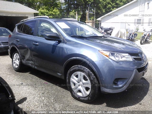 JTMZFREV4ED037700 - 2014 TOYOTA RAV4 LE BLUE photo 1