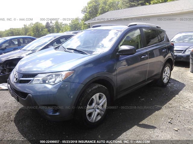 JTMZFREV4ED037700 - 2014 TOYOTA RAV4 LE BLUE photo 2