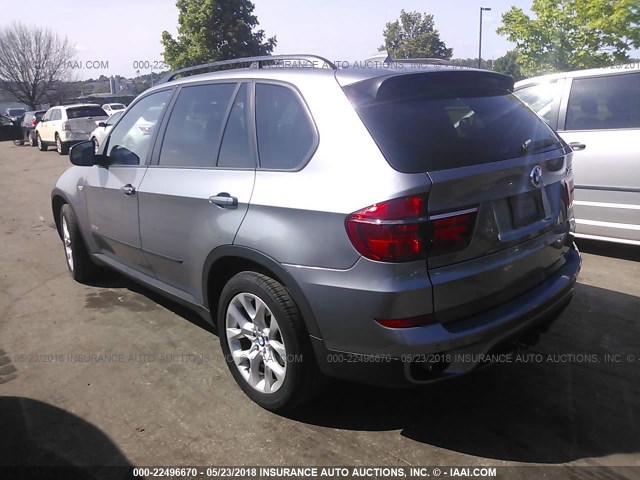 5UXZV4C58BL740175 - 2011 BMW X5 XDRIVE35I GRAY photo 3