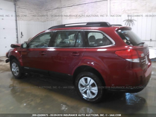 4S4BRBAC0D3296317 - 2013 SUBARU OUTBACK 2.5I MAROON photo 3